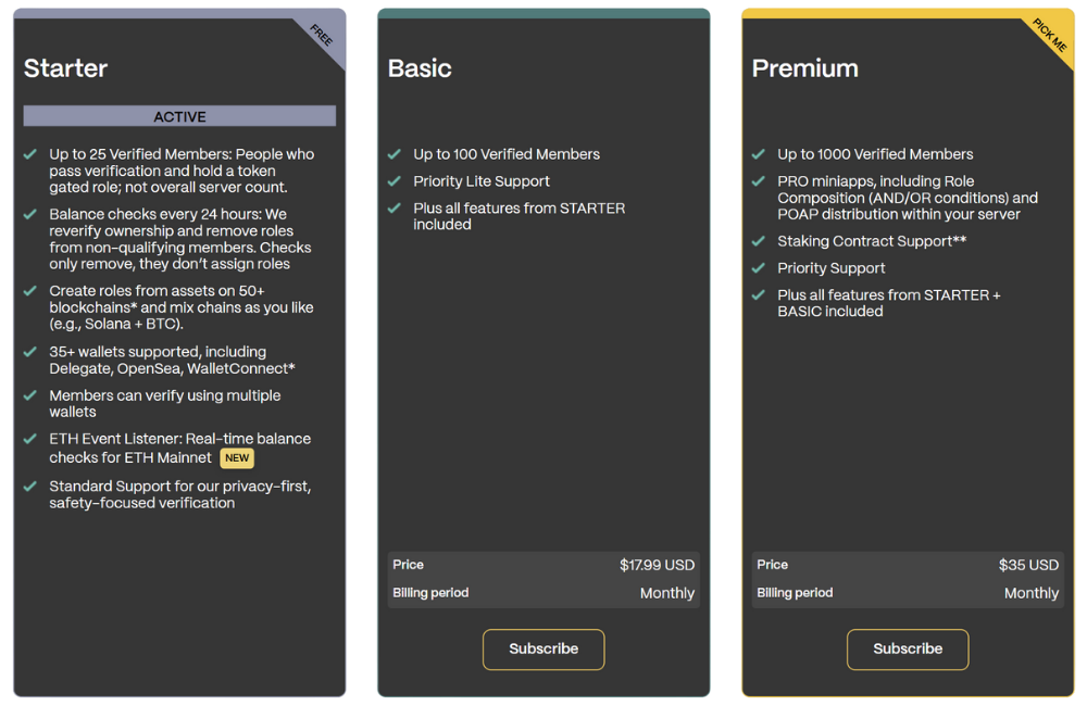 Command Center subscription page